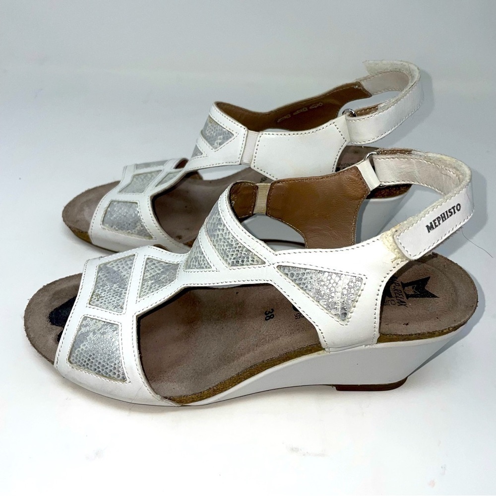 Mephisto White Leather Slingback Sandals – Size 38 (US 7.5–8)